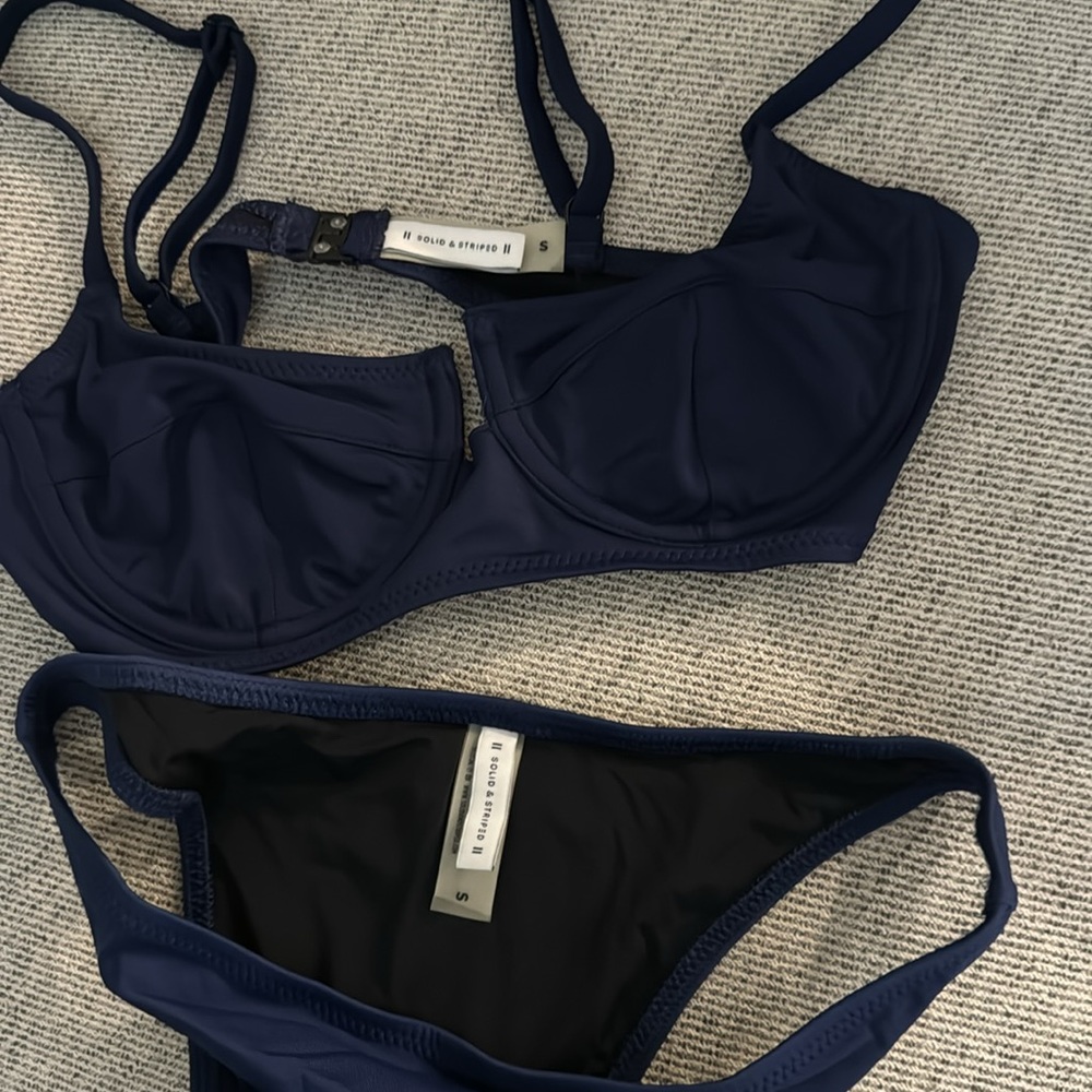 Small Solid And Stripped Bikini - image 4